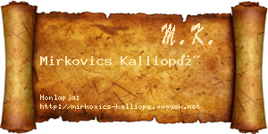 Mirkovics Kalliopé névjegykártya